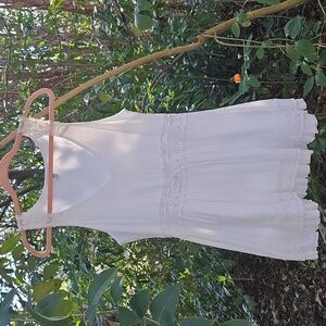 O’Neil Lace Panel Cotton Sun Dress Lace Detail Beach Cover Up XS